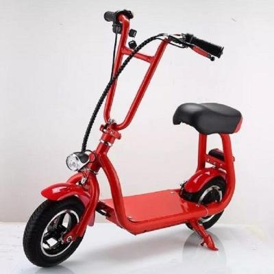 China 10 inch unisex hot sale 350wt e tire 40mph battery 48v foldable electric scooter with 2 seat for adults for sale