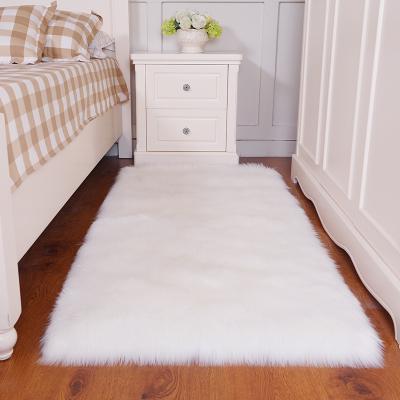 China Furry Carpet Living Room Faux Fur Rug Sheepskin Blankets Bedroom Washable Artificial Fluffy Indoor Area Rugs Hand Made Rugs for sale