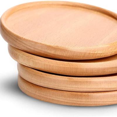 China Sustainable Durable Using Low Price Sturdy Standard Yellow Coasters Natural Wooden Round for sale