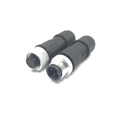 China Automotive wire connectors 3 pin male and female waterproof connector cable M12 3croe connertor for sale