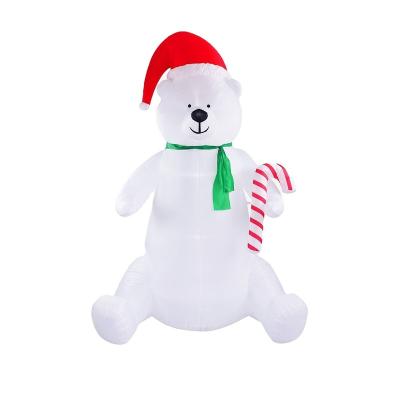 China Polyester Christmas Inflatable Bear LED Flashing Light For Decoration for sale