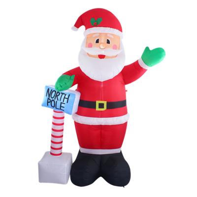 China Inflatable Taffeta Coating Christmas Santa North Pole LED Light For Decoration for sale