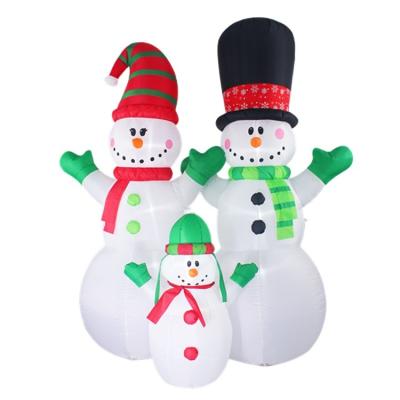 China Holiday Inflatable Decoration Polyester Christmas Snowman Family for sale