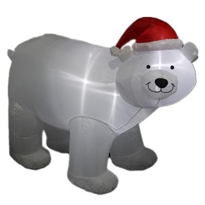 China Lighted Polar Christmas Decoration 6FT Outdoor Inflatable Christmas Bear LED Light For Yard Decoration for sale