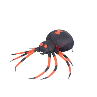 China Polyester Inflatable Halloween Spider LED Light For Yard Decoration for sale