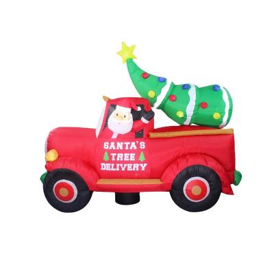 China Taffeta Coating Pickup Truck Christmas Yard Decoration Inflatable Car for sale