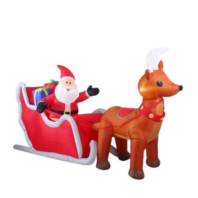 China Inflatable Santa Claus Enjoying Outdoor Used In Rocking Chair For Yard Decoration for sale