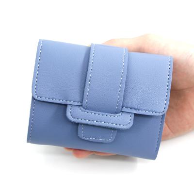 China 100% Fashion Short Design Eco-friendly Wholesale Wallet Student Low Price Cute Buckle PU Leather Women's Coin Purse for sale