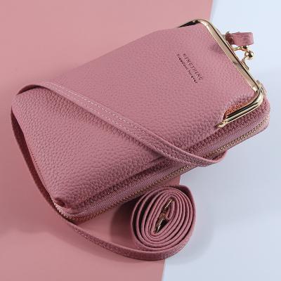 China Waterproof Messenger Bag Women Fashion PU Leather Wallet Latest Ladies Fashion Credit Card Bag Clutch Cell Phone Bag for sale