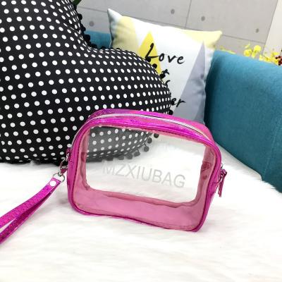 China Wholesale Transparent Water Repellent Cosmetic Bag Portable Reusable Washable Travel Fashion PVC Cosmetic Bag for sale