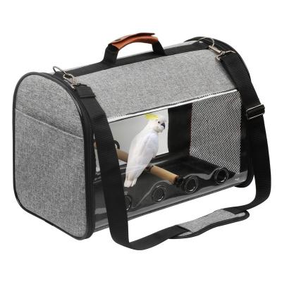 China New Sustainable Lightweight Pet Folding Bird Breathable And Portable Bag With Wooden Sticks for sale