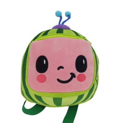 China Mini Green Watermelon Shape Bag Cute Plush Waterproof Children's Premium Backpack for sale