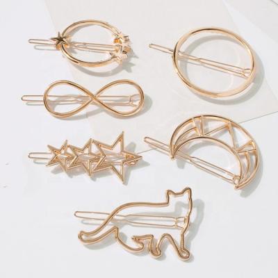 China Fancy LIVE4U RS20FH29 Star Moon Geometric Design Alloy Hair Accessories Metal Gold Fancy Hair Clip For Women for sale