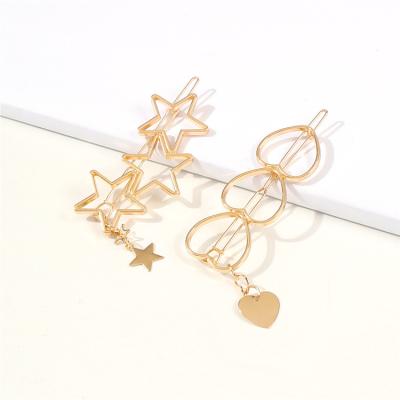 China Star Fancy Heart Fancy LIVE4U RS20FH32 Alloy Hair Accessories Gold Pendant Hair Clip For Women for sale