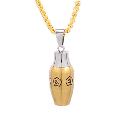 China Genuine LIVE4U RS21JN505Jewelry Neacklace Pendant Words Memorial Stainless Steel Religious Cremation Urn For Ashes for sale