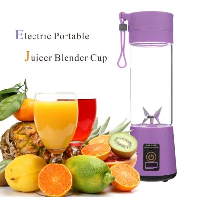 China Mini Home Use USB 6 Blades Multifunctional Personal Juicer Rechargeable Fruit Juice Blender Portable Blender Juicer for sale