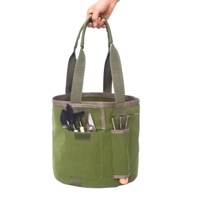 China Tool bucket garden tool bag with pockets for sale