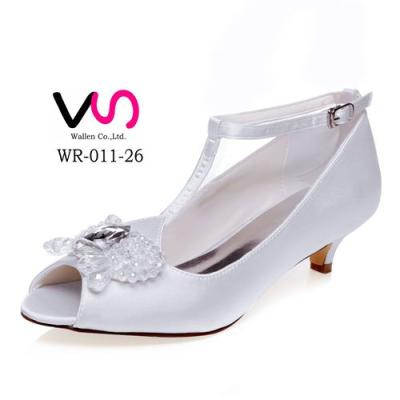 China Elegant Bridal Shoes Bridal Shoes WR-011-26 With Crystal Bow Wedding Shoes for sale