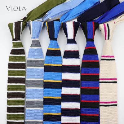 China Fashion knitted colorful striped tie woven tie shirt neckerchief male accessories men tuxedo suit party slim elegant red blue casual gift for sale