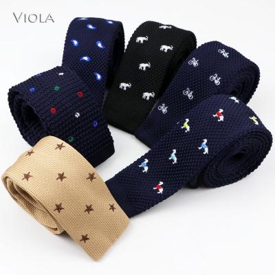 China Cute Fashion Knit Tie Cartoon Embroidered Skull Doggy Bike Star Anchor Armor Tie Suit Tuxedo Party Gift For Men Accessories Fashion for sale