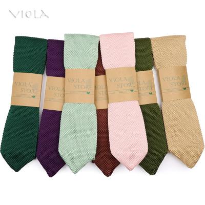 China Fashion New Hot Classic Classic Tie 7cm Sage Green Khaki Men Wedding Colorful Solid Knitted Pink Tie 7cm Leisure Tuxedo Suit Party Scarf Gift Accessory for sale