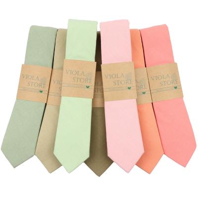 China : Fashion Nice Color Sage Green Pink Peach Solid Cotton Skinny Tie 6cm Wedding Suit Tuxedo Men Tie Bowtie Cravat Accessory for sale