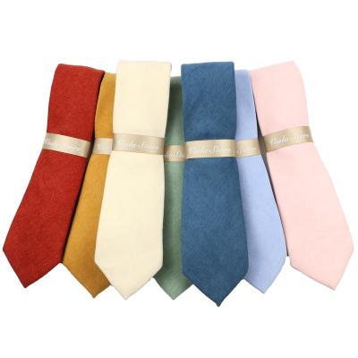 China : Fashion Tie 7cm Solid Colorful Mens Wedding Party Suit Tie Pink Cotton Corduroy Super Soft Nice Blue Red Green Neckerchief Gift Accessory for sale