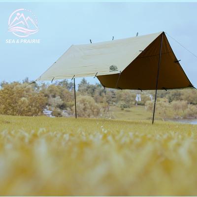 China Sea grassland camping tarp 8-12 person waterproof Sunproof sunscreen rainproof camping tarp black liner tent fly sheet rain UV fly for sale