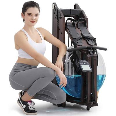 China SEA&PRAIRIE Home Gym Fitness Eco-Friendly Rowing Machine Training Sporting Goods Wooden Water Rowing Machine for sale