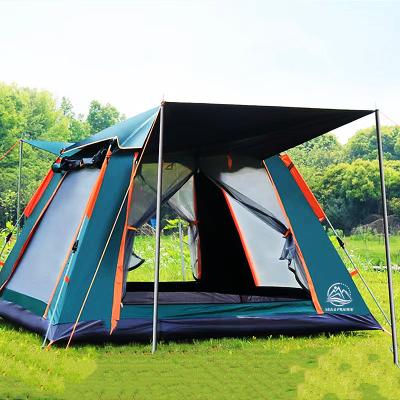 China Sea&Prairie Pole 3 to 4 Persons Thickened Double-Layer Rainproof Quick-Opening Breathable Outdoor Auto Open Aluminum Camping Tent for sale