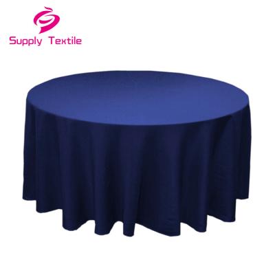 China Wholesale Custom Navy Blue Polyester Table Cloth Round Oilproof Wedding for sale