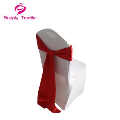 China Cheap New Design Disposable Chair Sash Satin Chair Cover Decorative Sash Wedding For Banquet for sale