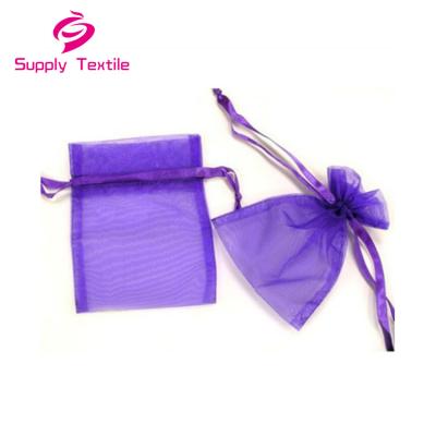 China Recyclable custom printed organza bag, organza gift bag, organza drawstring bag for sale