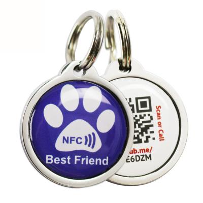 China Small Animal Dropshipping Minger NFC Pet ID Collar Tag qr code nfc pet tracking tag for sale