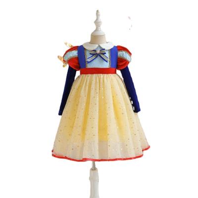 China Dance Stage Performance Girls' Dress Fashionable Snow White Cosplay Dress Shorts Sleeved Round Collar Disny Princesses In 2021 for sale