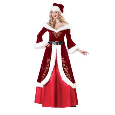 China Red Dance Stage Performance Santa Claus Costume Ladies Christmas Halloween Carnival Costume for sale