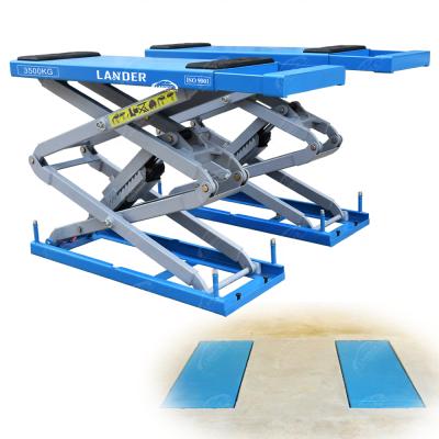 China Maintanence 7,700Lbs Capacity Automatic Ground Mounted Small Platform Full Rise Scissor Type Lift for sale