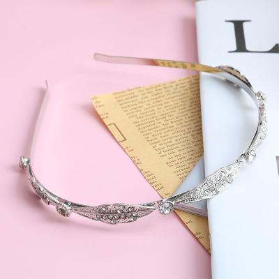 China Full Diamond Wash Single Face Wide Edge Metal Fashion Temperament Alloy Daily Geometric Hair Band for sale