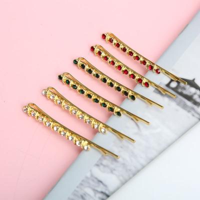 China Korean fashion version of the clip line alloy one inlaid diamond fashion cute girl bangs clip broken hair clip for sale