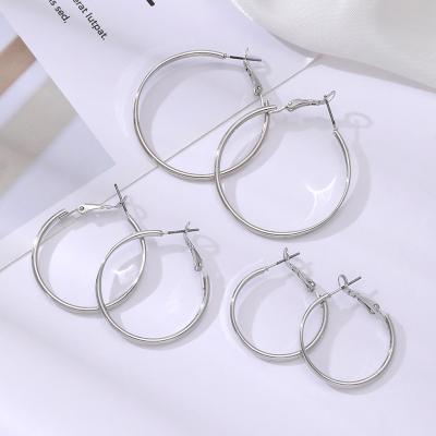 China FASHIONABLE Exaggerated Size Geometric Flat Simple Earrings Cool Style Metal Earrings for sale