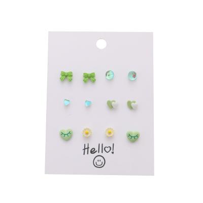 China FASHIONABLE silver earrings S925 needle love ceramic spring sense earrings and simple design summer beautiful small small high for sale