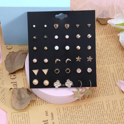 China FASHION jewelry wholesale earrings set female fashion metal love bead clover earrings for sale