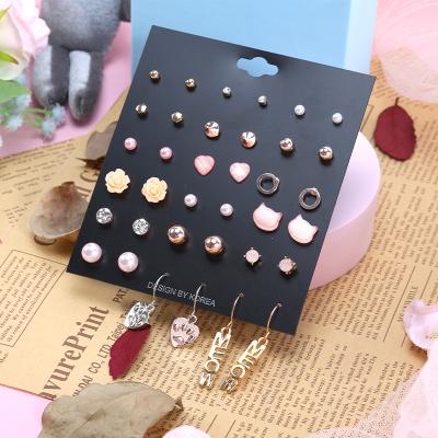 China FASHIONABLE Korean style Korean earrings wholesale set women's temperament pearl mountain camellia resin earrings simple earrings for sale