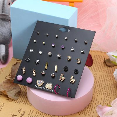 China FASHIONABLE single earring set star fashion jewelry geometric five-pointed multi-pair earring combination for sale