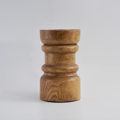 China 100% popular handmade paulownia wood candle holders for sale