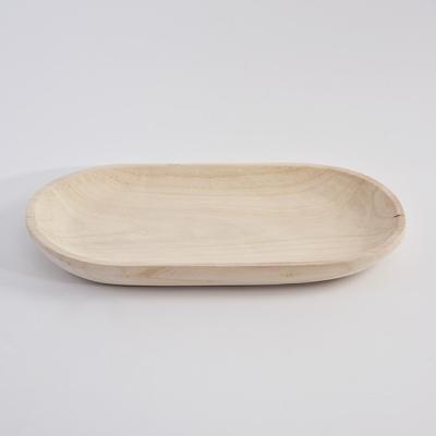 China 100% handmade paulownia wood dishes/fruit dish for sale