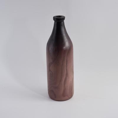 China 100% Handmade Wooden Bottle Vase Paulownia Wood Vases for Home Decor for sale