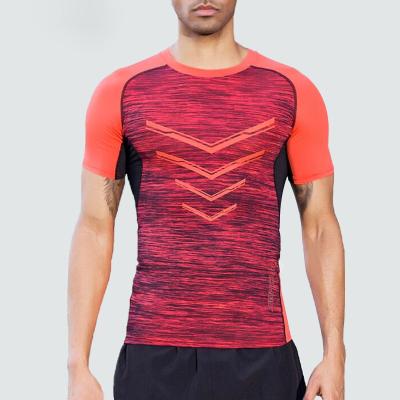 China High Quality QUICK DRY Fitness T-shirt Custom Printing Men's Running Compression T-shirts Sport Tops for sale