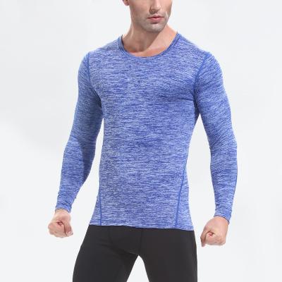 China Breathable Long Sleeve Men's T-Shirt Wholesale White Custom Compression Athletic Wear for sale