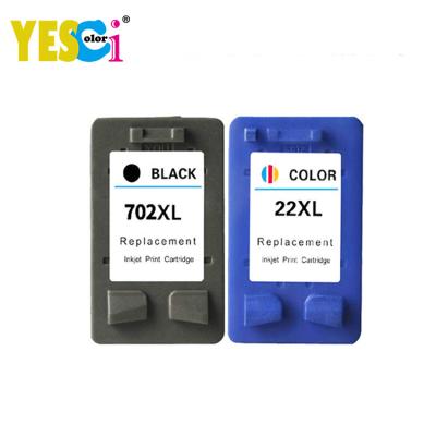 Chine 22XL 702 XL 702XL Yes-colored Remanufactured Remanufactured Inkjet Cartridge For Hp Deskjet Officejet J3508 J3606 J3608 J3680 J5508 J5520 à vendre